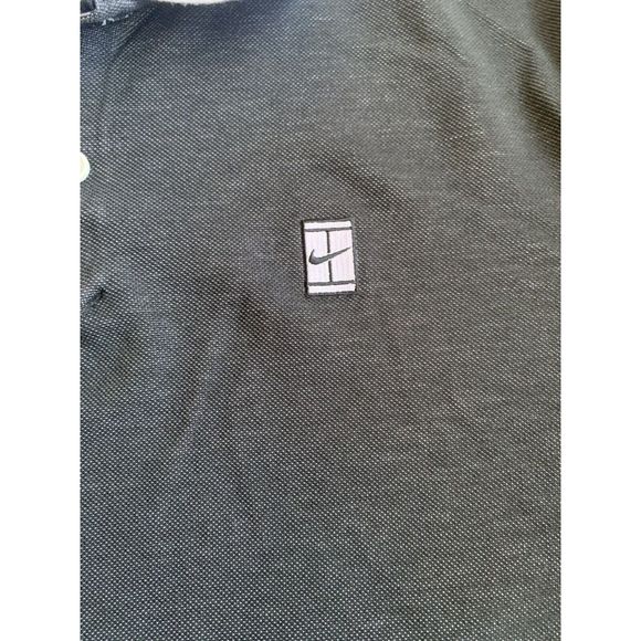 Nike Dri Fit Polo Golf Shirt Black/Grey Stitched White Collared Size Medium - Picture 2 of 8